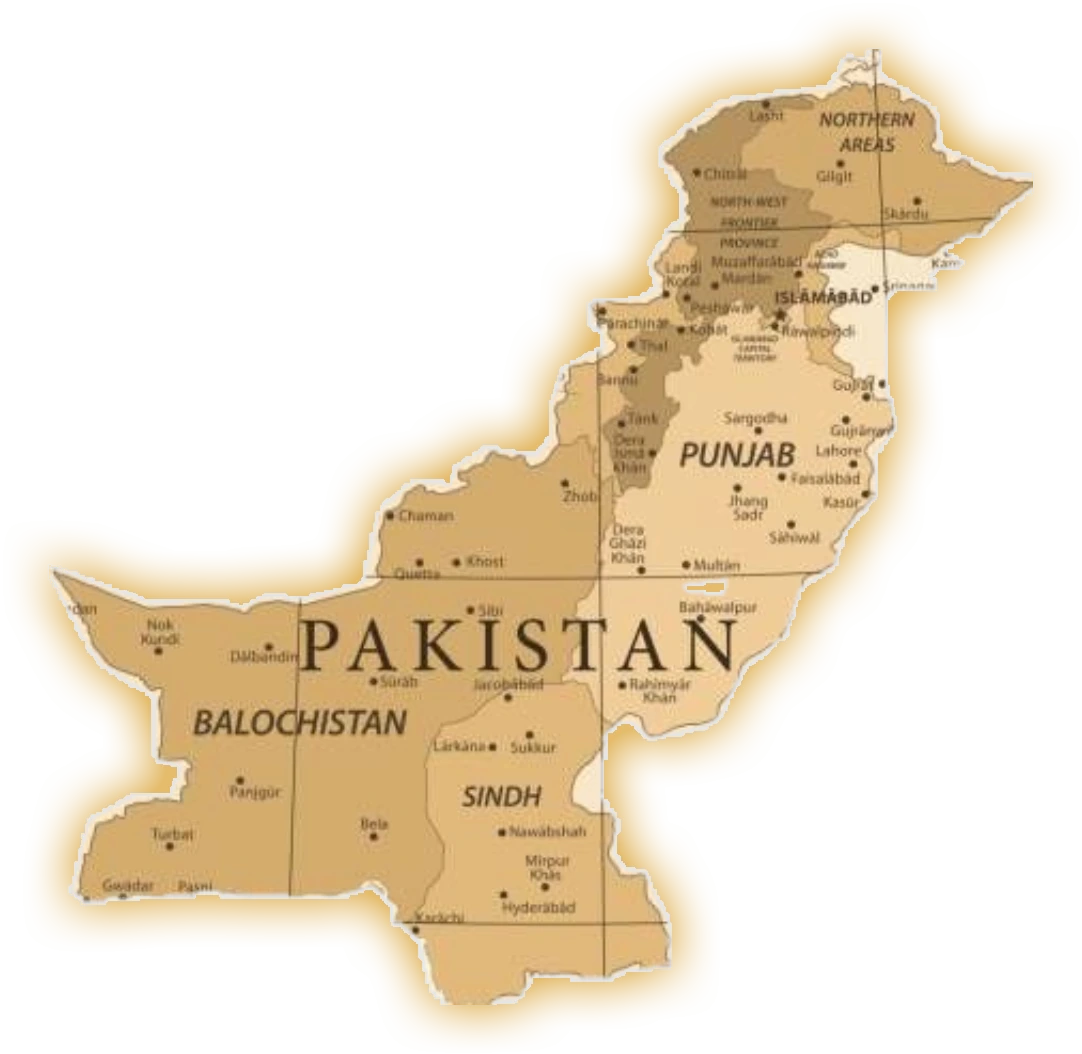 Map of Pakistan with its provinces and major cities
